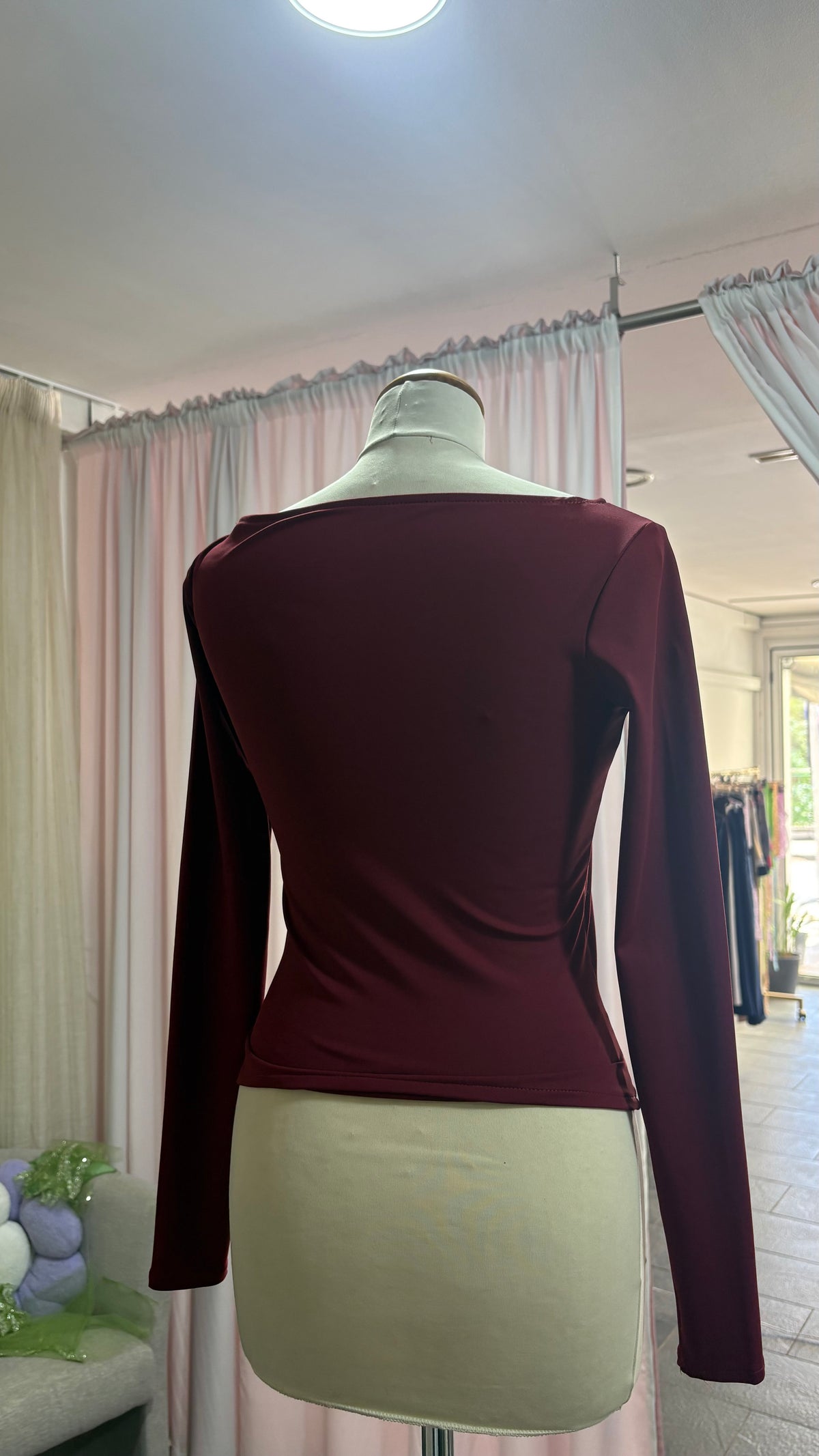 Long Sleeve Boat Neck Top