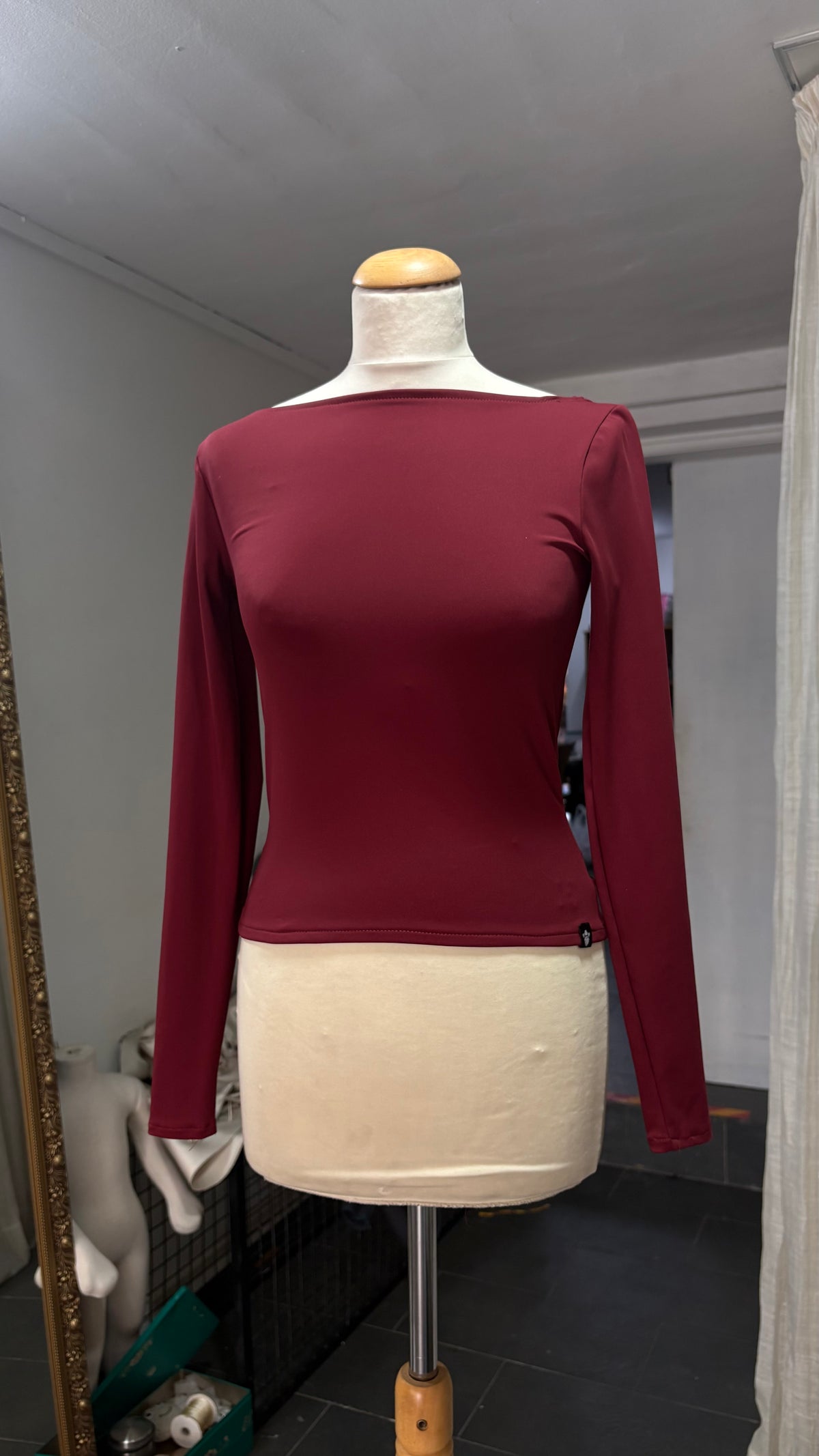 Long Sleeve Boat Neck Top