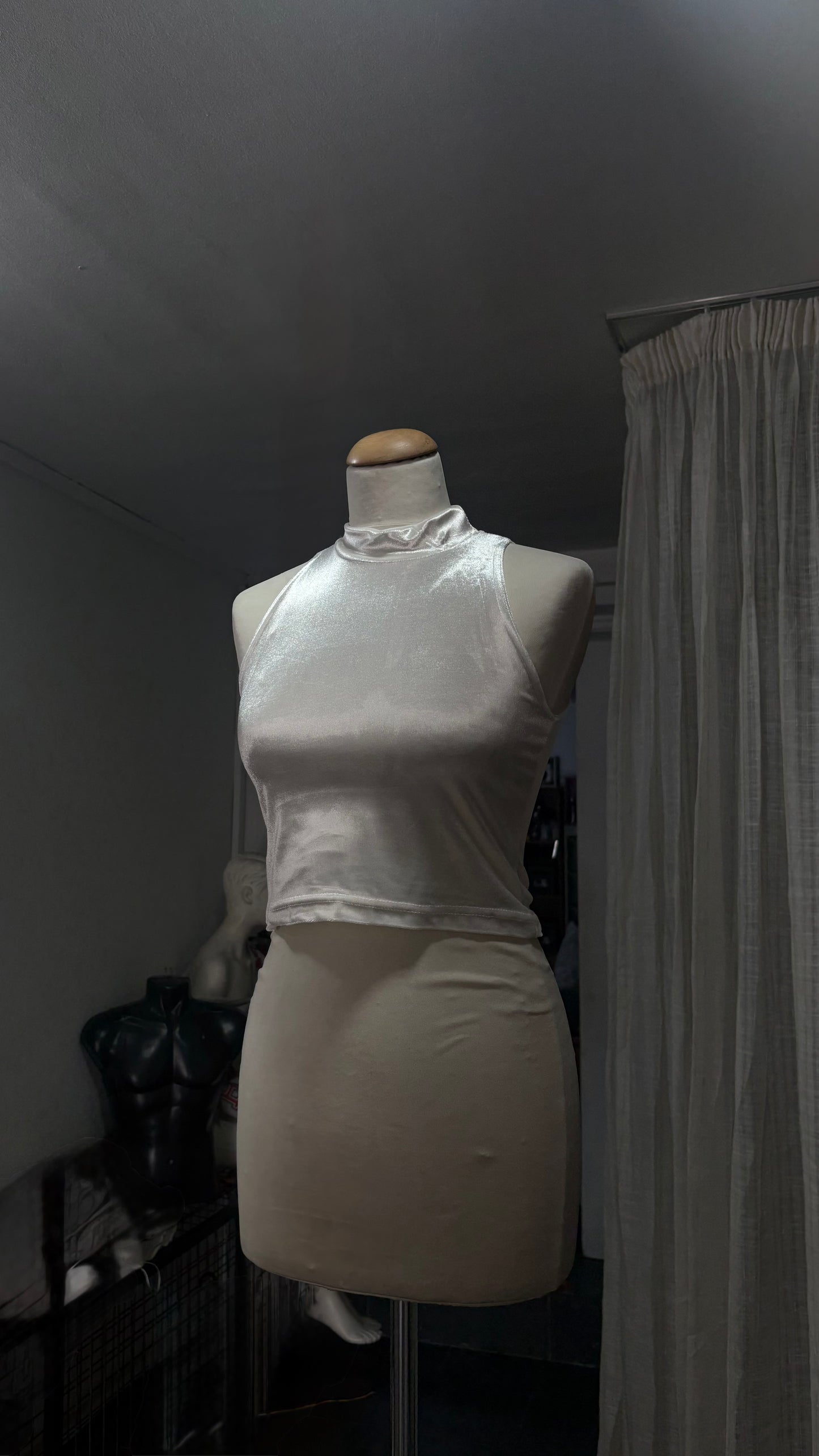 Sleeveless Polo Crop Top