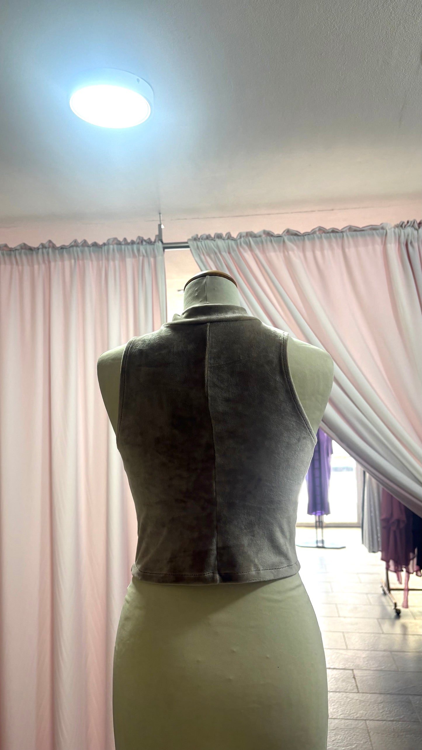 Sleeveless Polo Crop Top